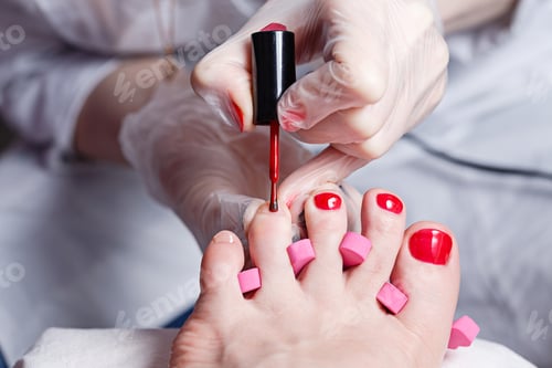 Preview: The Process Of Creating A Pedicure In The Spa Salon Shot Closeup