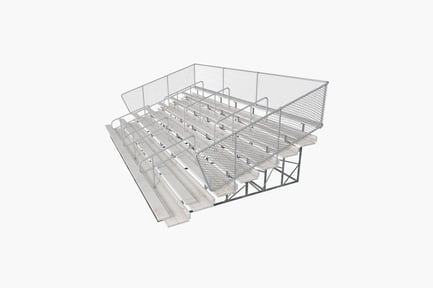 Preview: Multi-level metal grid structure with stairs and railings