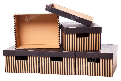 Preview: Striped boxes on a white background