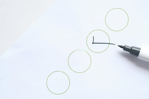 Preview: check mark on a check box on a paper