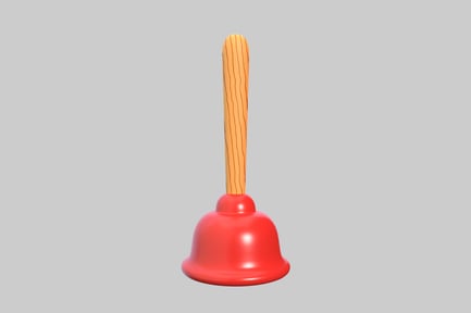 Preview: Cartoon plunger with wooden handle