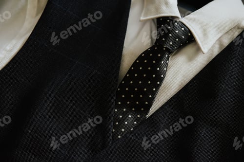 Preview: Close up shot of a male vest and shirt for an official day
