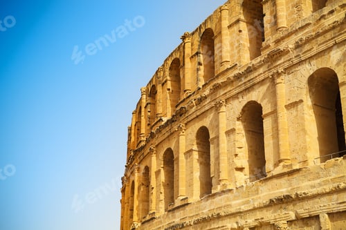 Preview: Ruins of the largest colosseum in in North Africa. El Jem,Tunisia