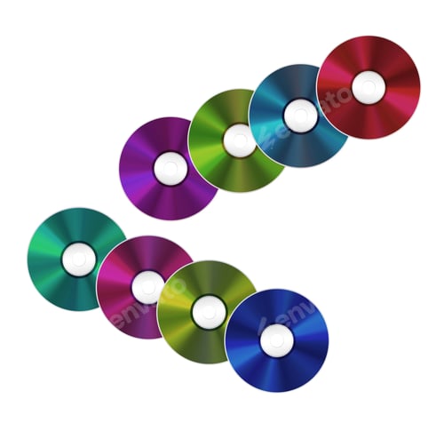 Preview: illustration of an isolated realistic compact discs