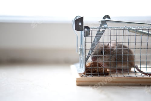 Preview: Mouse Eating Food Inside of a Metal Trap