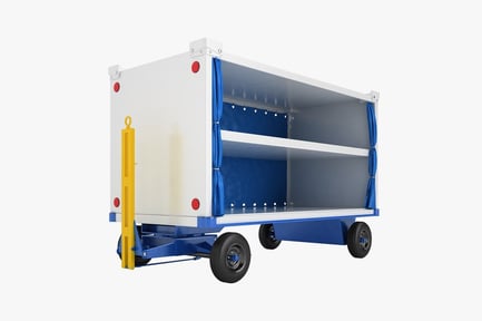 Preview: Airport Baggage Cart with Blue Curtain Interior