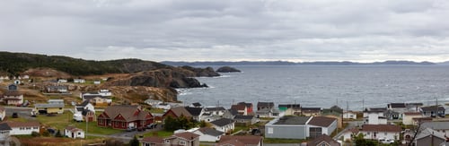 Preview: Panoramic view of a small town on the Atlantic Ocean Coast