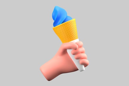 Preview: Cartoon hand ice cream cone