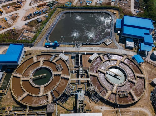 Preview: Aerial View of Wastewater Treatment Plant Oxidation Ditch OD