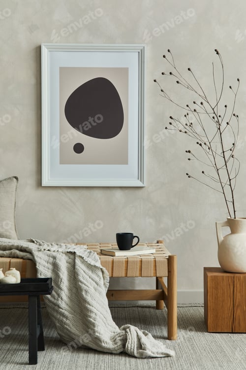 Preview: Stylish composition of cozy living room interior