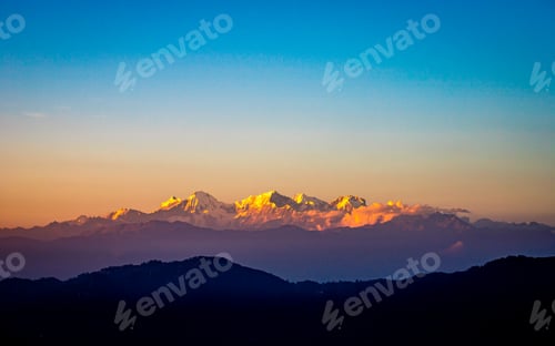 Preview: Gloomy Sunset and shining Mountain