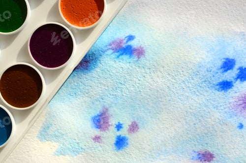 Preview: Vibrant Watercolors on Textured Paper Background
