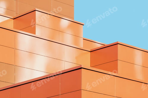 Preview: Modern building facade detail abstract architectural metal shape