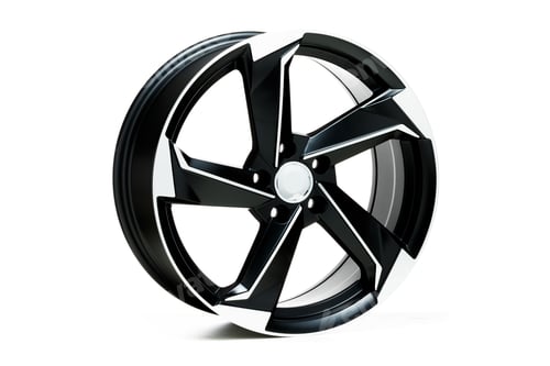 Preview: Closeup shot of a metal car wheel isolated on a white background