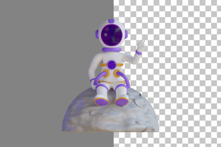 Preview: Astronaut With Peace Hands 3D Illustration