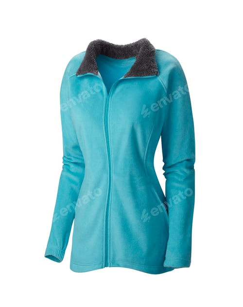 Preview: blue winter jacket isolated on white background