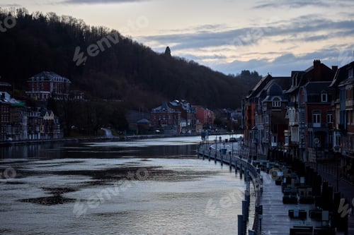 Preview: Dinant town and the Meuse river during the winter in Wallonia