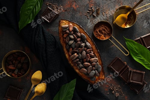 Vorschau: Konzept für frische und aromatische Lebensmittel - Kakaobohnen