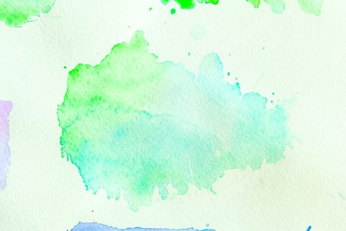 Preview: Green and Blue Watercolor on White Paper