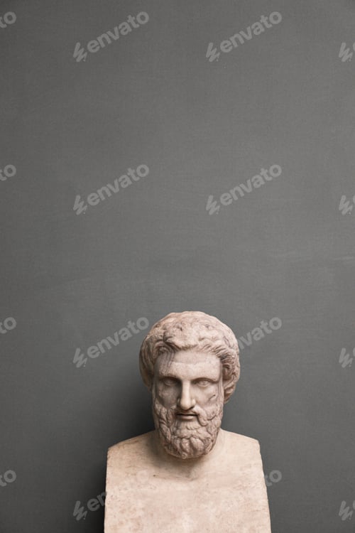 Preview: greek bust isolated photo philosophy museum