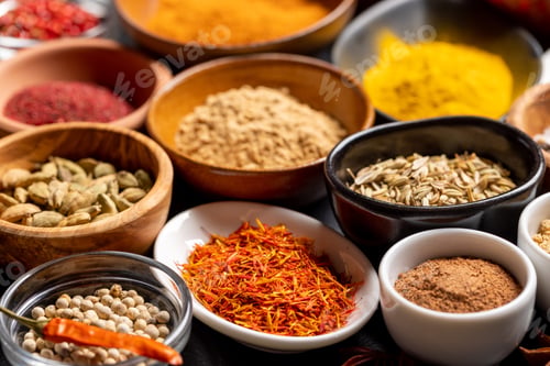 Preview: Various spices in bowls