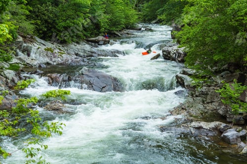 Preview: People In Kayaks At The Sinks River Portion Of Smoky Mountains National Park Tennessee