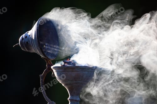 Preview: Ramadan kareem background with censer and smoke