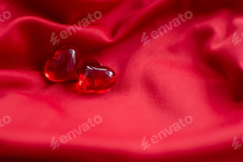 Preview: Two hearts on a red background