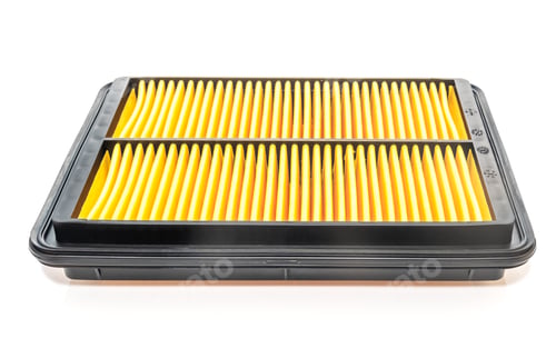 Preview: Square car air filter on a white background
