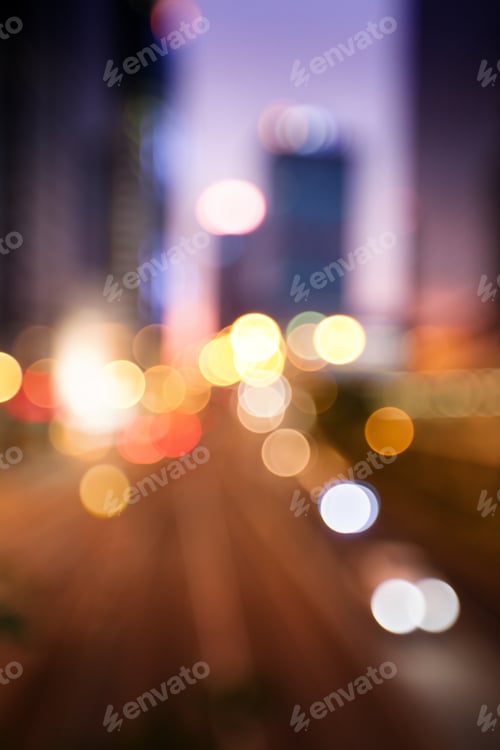 Preview: Blured Night Lights Of The Hong Kong