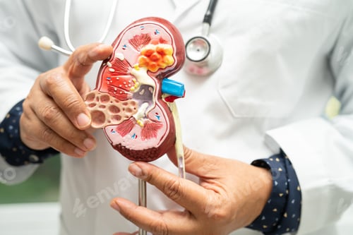 Preview: Kidney disease, Chronic kidney disease ckd, Doctor hold model to study and treat in hospital.