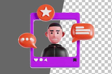 Preview: Social Media Influencer 3D Icon