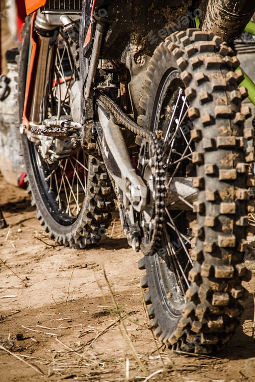Preview: Close-up view to the motocross bike
