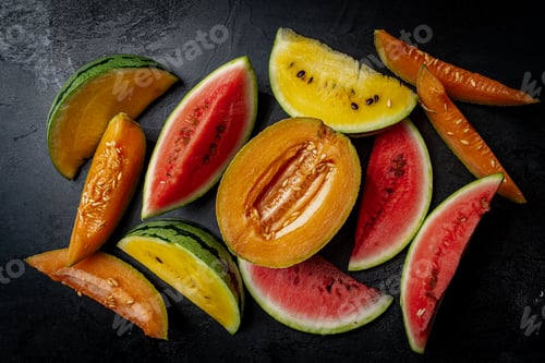 Preview: Fresh organic watermelon and melon