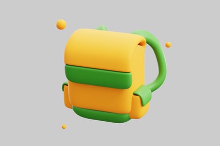 Preview: Cartoon backpack yellow and green