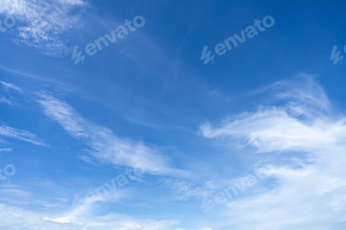 Preview: Blue sky and white cirrocumulus clouds texture background. Blue sky on sunny day. Summer sky. Cloud