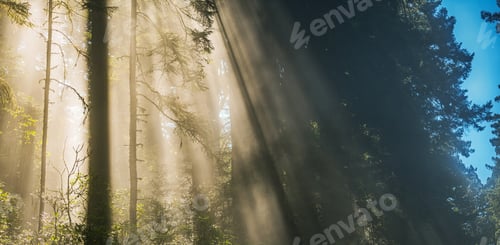 Preview: Foggy California Coastal Redwood Forest Panoramic