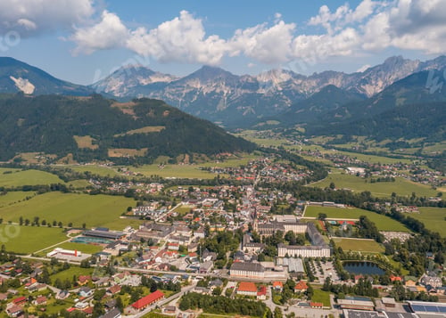 Preview: Aerial Panorama town of Admont, Austria. Admont is a town in the Austrian state of Styria