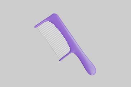 Preview: Comb with purple handle and white teeth