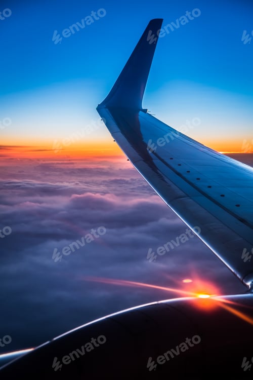 Preview: Sunset view from the airplane window