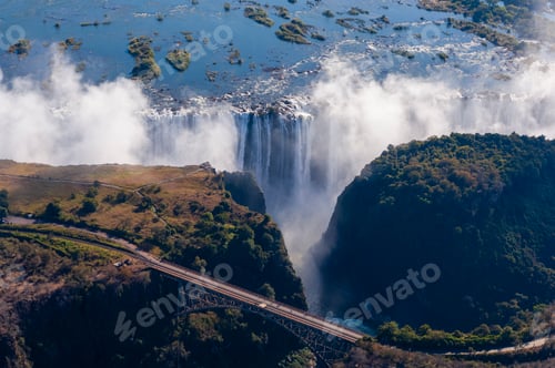 Preview: Majestic waterfall cascading into mistcovered abyss