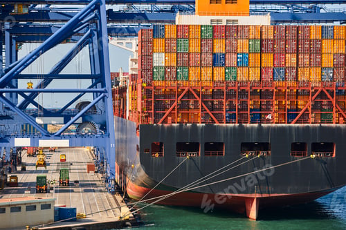 Preview: Containers on a vessel. Global market. Cargo shipping. Logistic