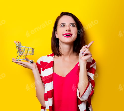 Preview: young woman with cart