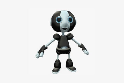 Preview: Robot with black and white striped pattern