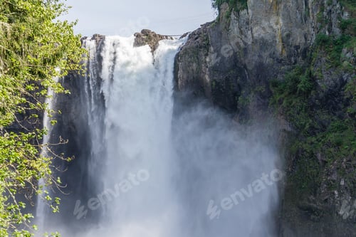 Preview: Water Over The Edge Of Snoqualime Falls In Washington State.