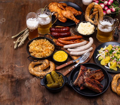 Preview: Oktoberfest dishes with beer, pretzel and sausage