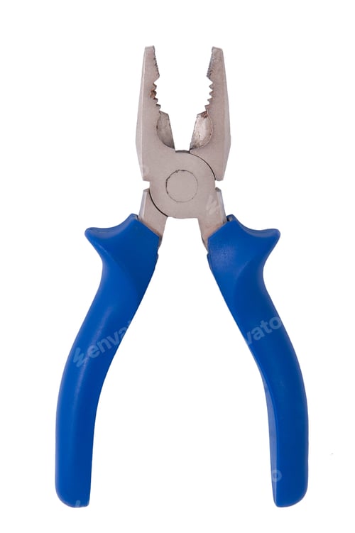 Preview: Opened pliers on a white background.