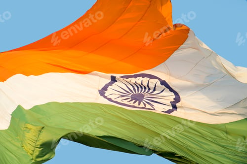 Preview: Close-up shot of wavy Indian flag