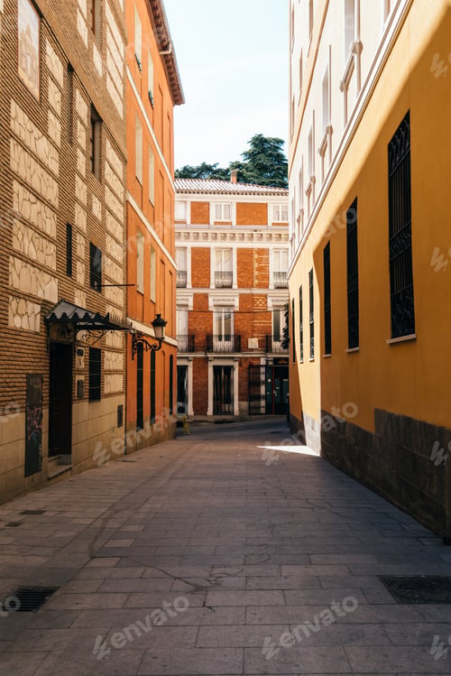 Preview: Empty Pedestrian Street in Historic Centre of Madrid