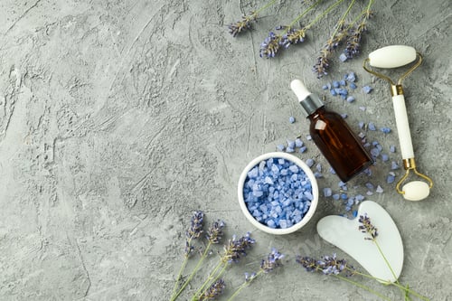 Preview: Concept of skin and face care, lavender cosmetic